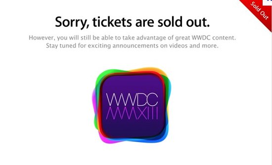 苹果2013全球开发者大会门票两分钟内售罄