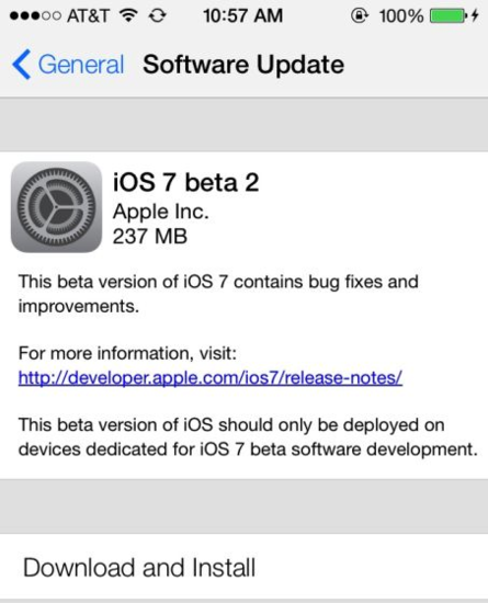 苹果iOS 7 Beta 2版发布 支持iPad增加Siri男声