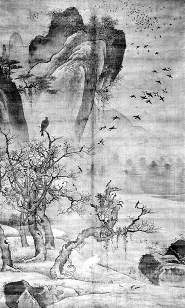 《寒鸦图》又名《空山归巢图》，是宋代佚名作品。